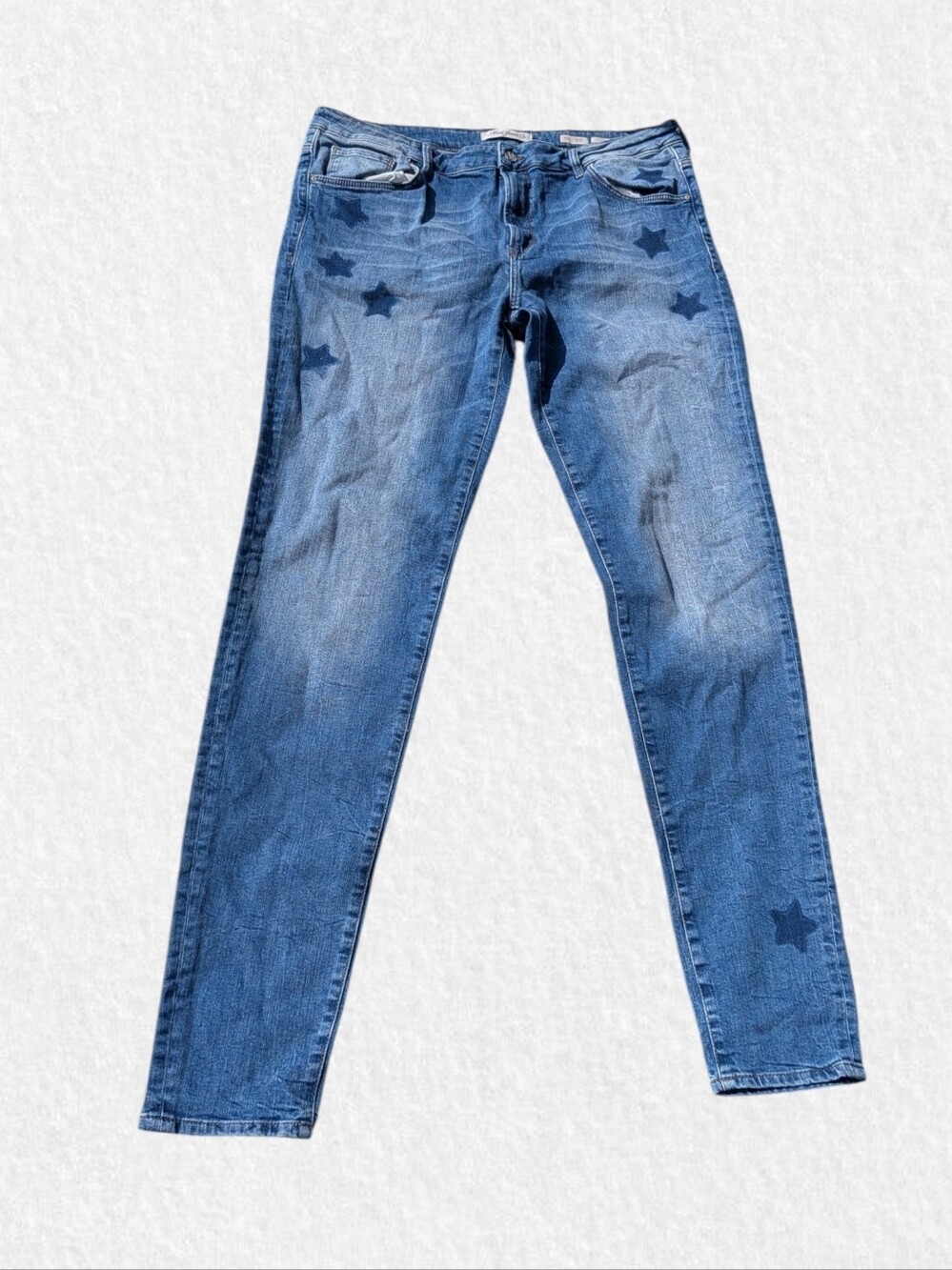 Mavi Women’s Star-Print Plus Size 18 TALL: Blue High Rise Skinny Jeans - Picture 2 of 8